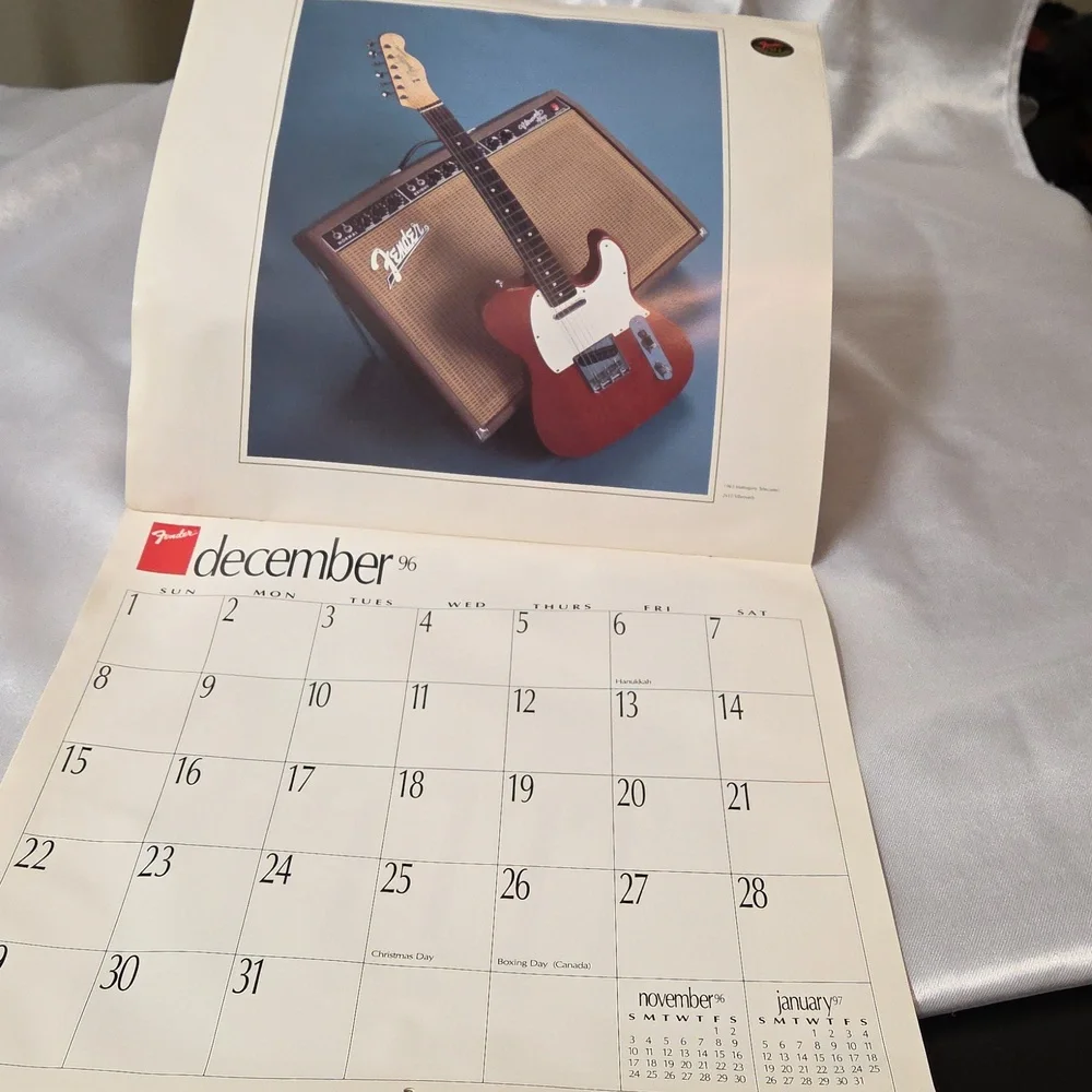 Fender Guitar 50th Anniversary Calendar Music Guitars Vintage Office
